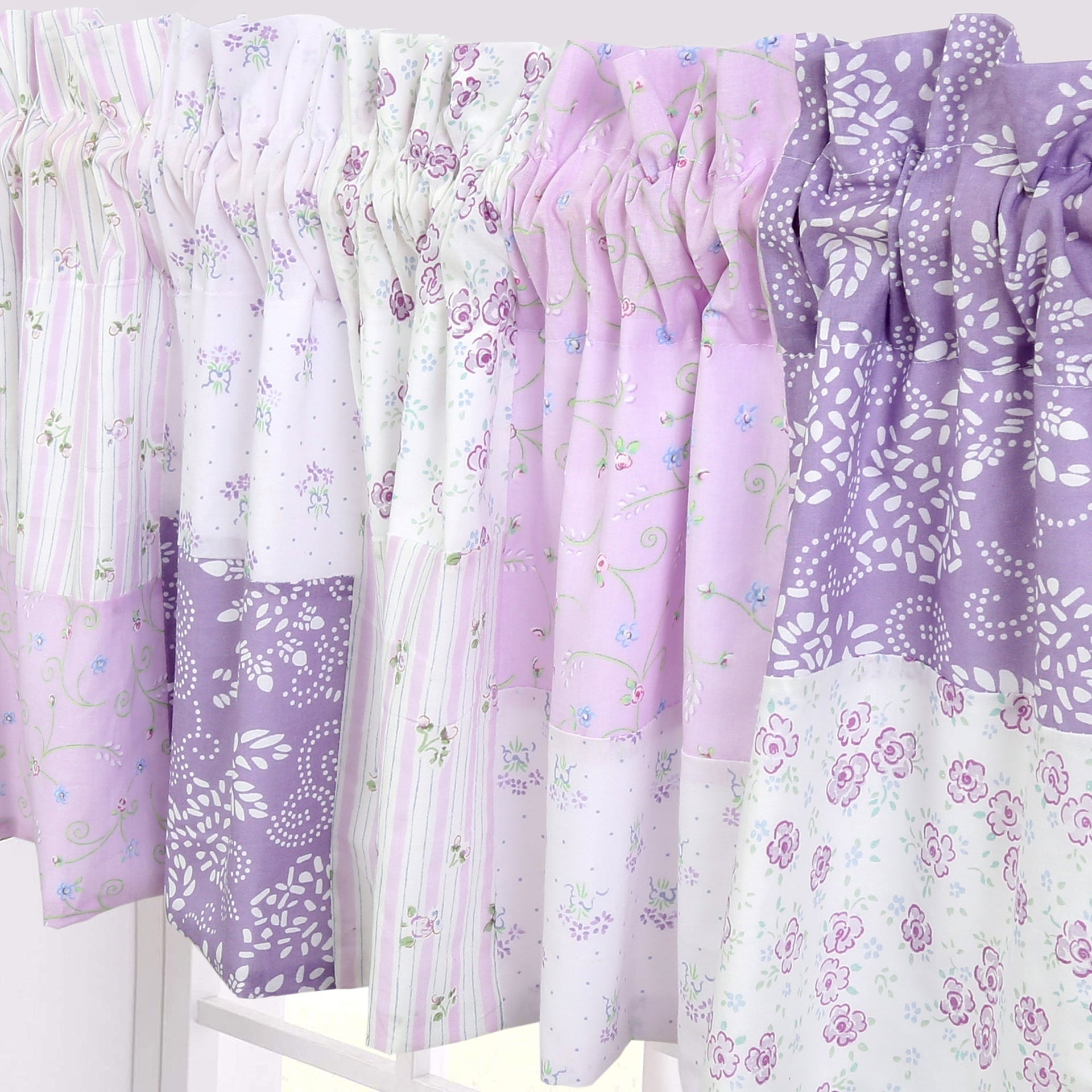 Love of Lilac Lavender Floral Patchwork Purple Window Valance