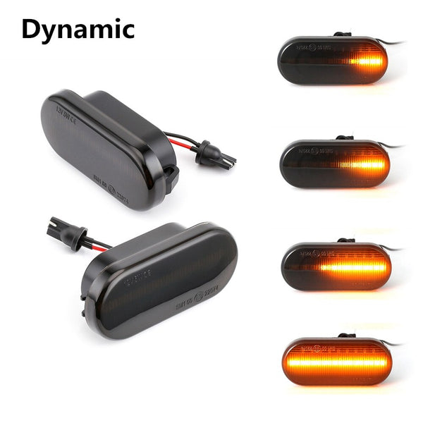 2pieces Led Dynamic Side Marker Turn Signal Light For Volkswagen VW Bora Golf 3 4 Passat 3BG Polo SB6 SEAT Ibiza Leon Skoda Ford