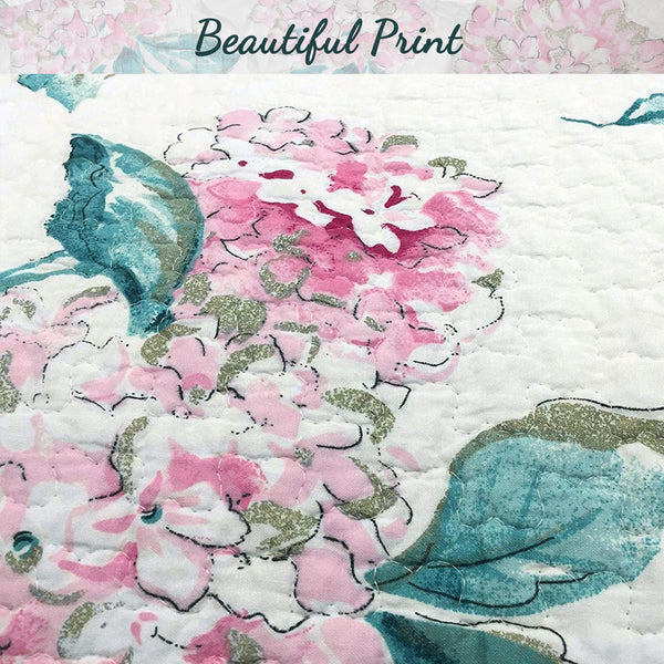Lowe Floral Scalloped 3-Piece Cotton Reversible Quilt Bedding Set