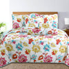 Vivid Tropical Colorful Anemone Floral Garden Print 3-Piece Reversible Quilt Bedding Set