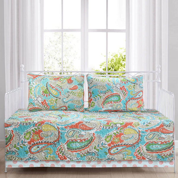 Mirage Paisley Reversible DayBed Quilted Bedding Set