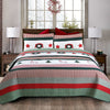 Christmas Season Wreath 3-Piece Reversible Quilt Bedding Set