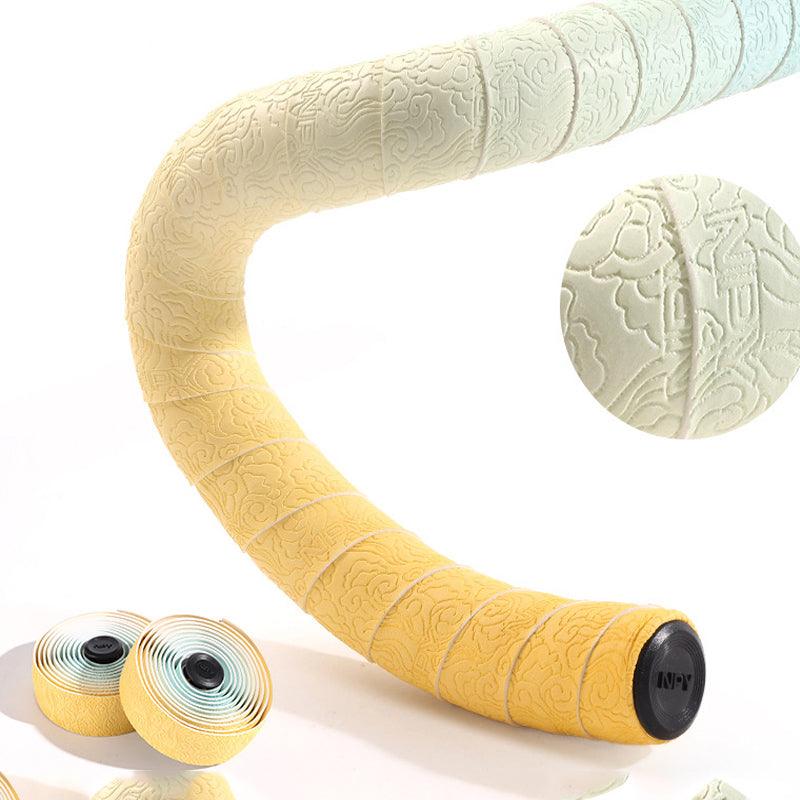 Road Bike Handlebar Tape: Double-Pinyin Cloud Pattern, Gradient Color, Comfortable, Shock - Absorbing, Breathable