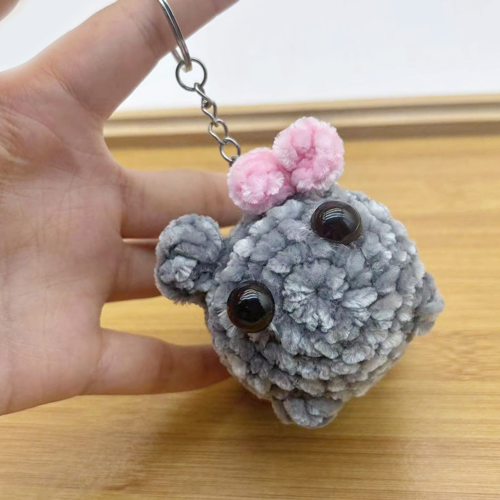 Chenille singing sad hamster keychain pendant Hamster emotional comfort doll