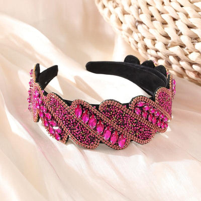 Fashionable Mizhu Water Diamond Baroque Hair Hoop