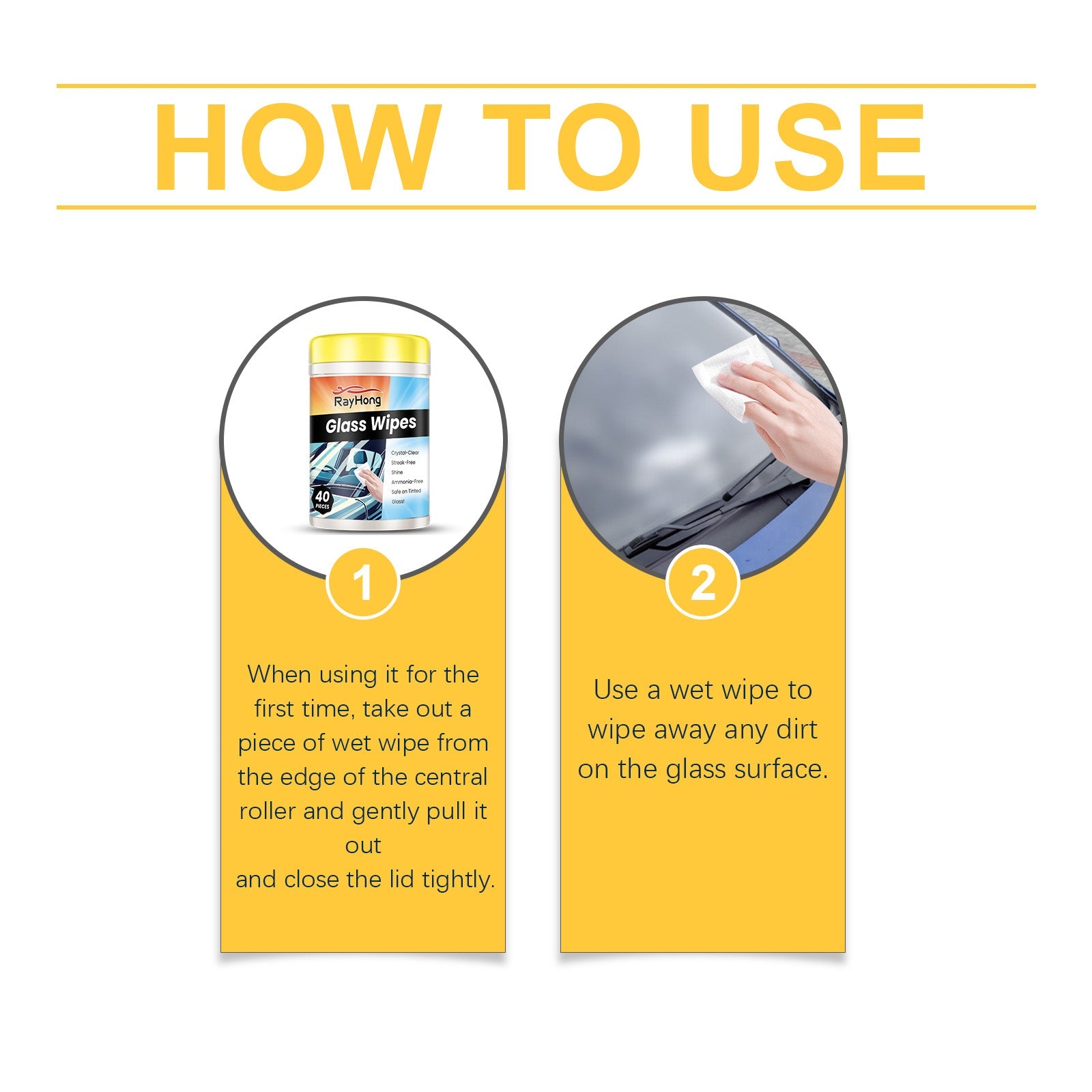 Car Glass Cleaning Wipes Glass Rearview Mirror Anti-Fog Refurbished Anti-Oil Cleaning Universal Wipes