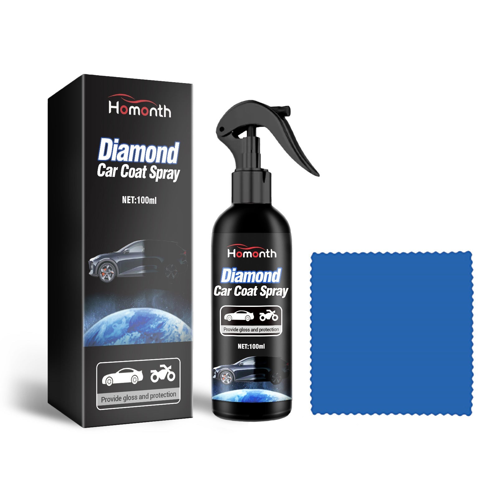 Diamond Car Coat Spray, Car Paint Maintenance Refurbished Paint Surface Cleaning Decontamination Brightening Polishing Coating Spray