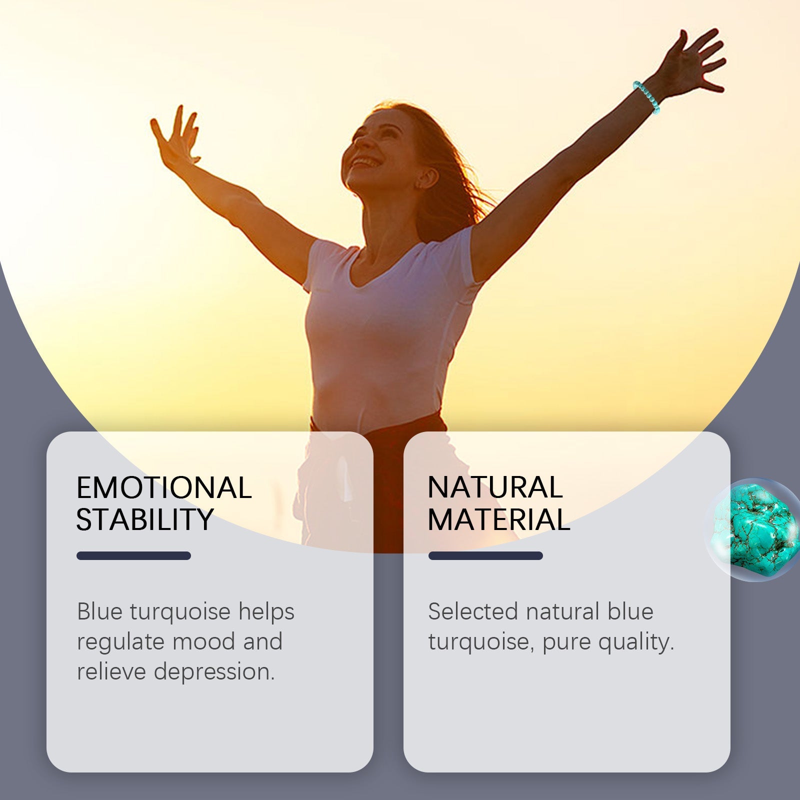 Blue Turquoise Bracelet, Simple And Elegant Personality With Stylish Accessories Hand Decoration Portable Bracelet