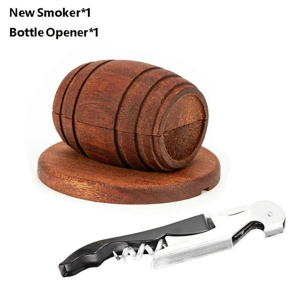 New Barrel Cocktail Smoking Kit with Wood Chips 4 Flavors Old Fashioned Drink Smoker Infuser for Bar Drinks Kitchen