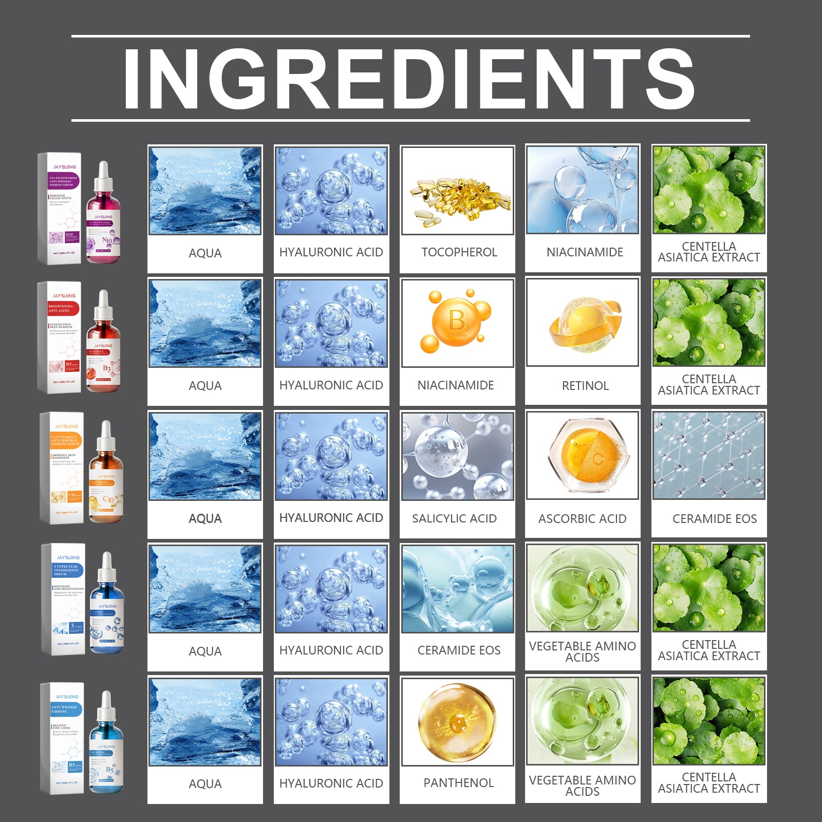 Serum Gift Box 5-Piece Facial Moisturizing And Hydrating Daily Repair Serum Gift Box