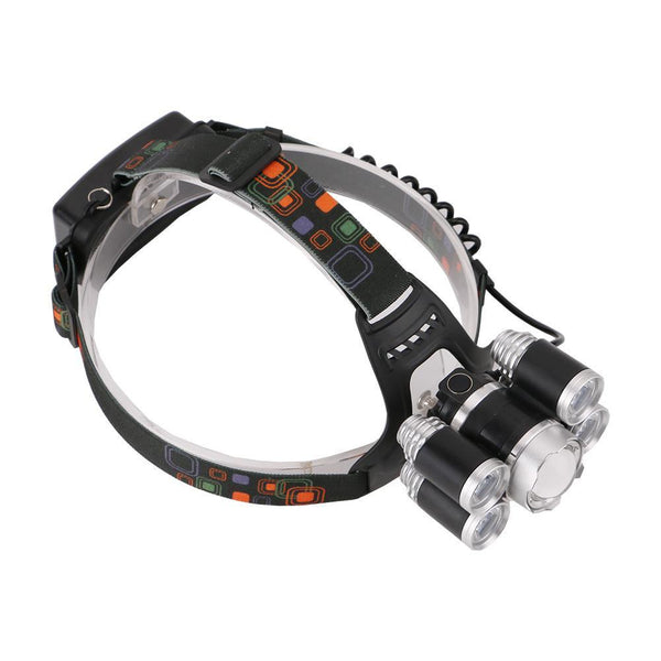 12000Lm XML T6 5 LED Headlight 4 Modes Torch 2x18650 battery+ Car charger