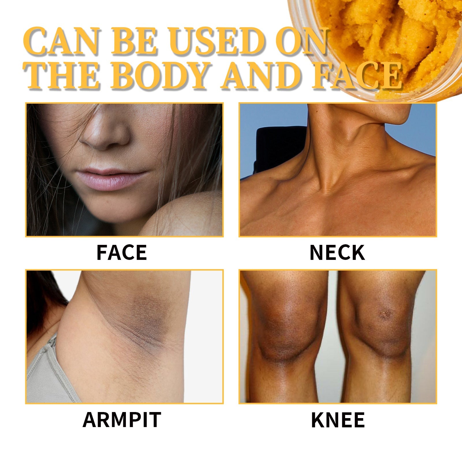 Turmeric Body Scrub Cleanses Skin Exfoliating Melanin Whitening Moisturizing Skin Scrub