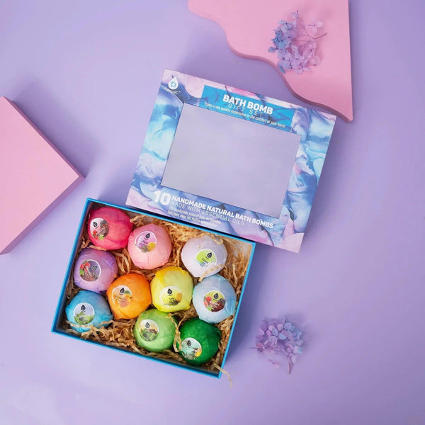 10 Pcs of Handmade, Natural and Organic Bath Bombs - Gifts for You 'n Me