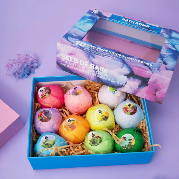 10 Pcs of Handmade, Natural and Organic Bath Bombs - Gifts for You 'n Me