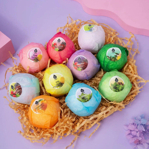 10 Pcs of Handmade, Natural and Organic Bath Bombs - Gifts for You 'n Me
