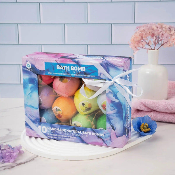 10 Pcs of Handmade, Natural and Organic Bath Bombs - Gifts for You 'n Me