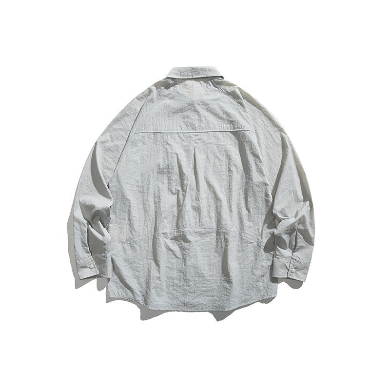 Casual sun protection long sleeved shirt jacket men's shirt