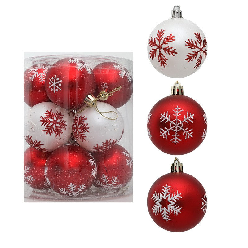 Christmas Decorations Christmas Tree Decoration 6cm Snowflake Painted Christmas Ball