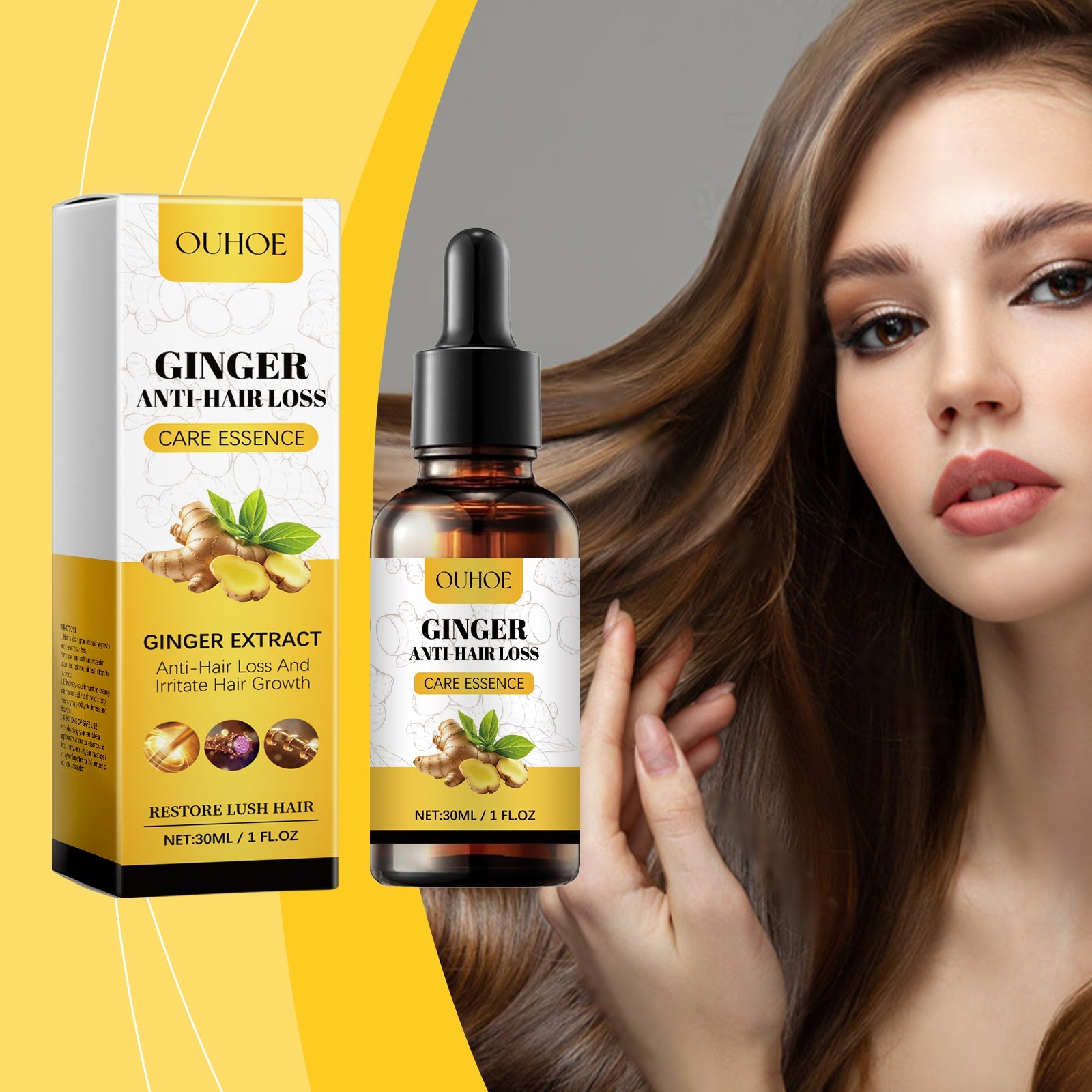 Ginger Hair Essential Oil Ginger Plant Extract Gently Nourishes And Moisturizes Hair And Scalp