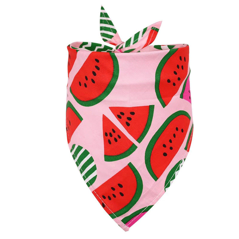 Pet Accessories Summer Pet Drool Towel Fruit Style Pet Scarf Pure Cotton Dog Triangle Scarf
