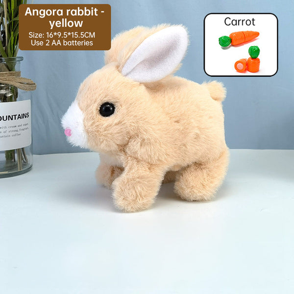 2025 Upgraded Interactive Bunny Toy. Hops, walks, talks, shakes ears. Plush Gift for Kids (Grey).