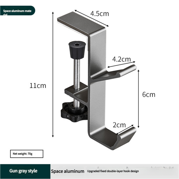 Portable student backpack hook, office desk mobile headphone hook, table side umbrella hook Hook storage