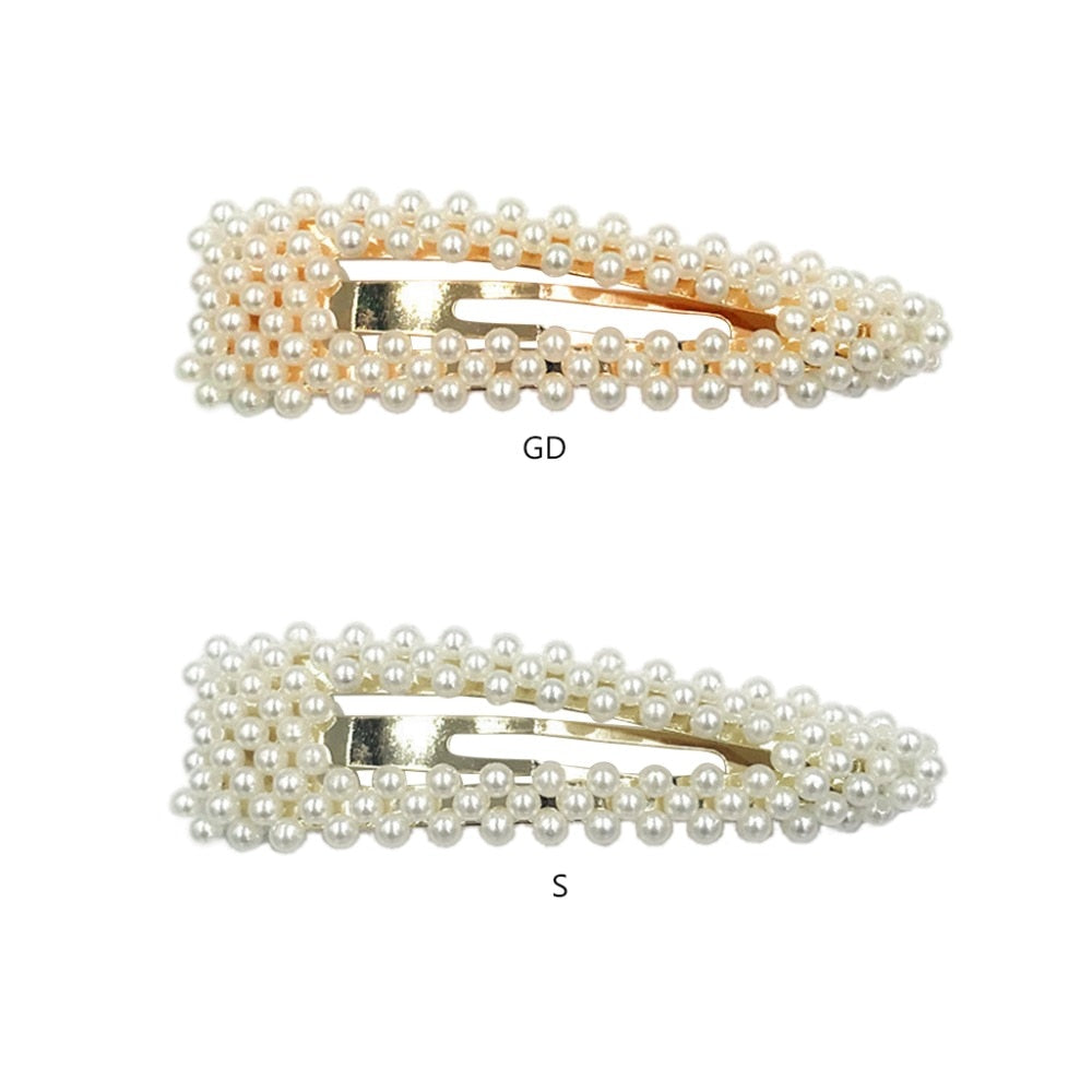 Women Bridal Vintage Faux Pearl Wrapped Hairpins Girl Glitter Accessory Gold/Silver Metal Alloy Hair Clip Water Drop Wedding