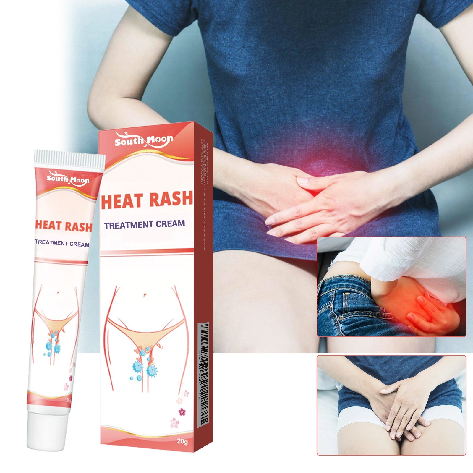 Heat Rash Treatment Cream, Alleviate The Uncomfortable Itching Clean Body Odor Care Cream For External Use Only