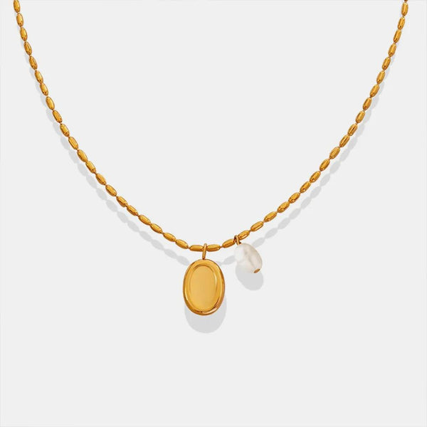 Elliptical brand niche commuting fashion titanium steel necklace women's collarbone chain