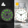 8-inch [20CM] creative living room clock, night light bedroom, simple and non perforated clock wall, clock watch wall - Rose Gold