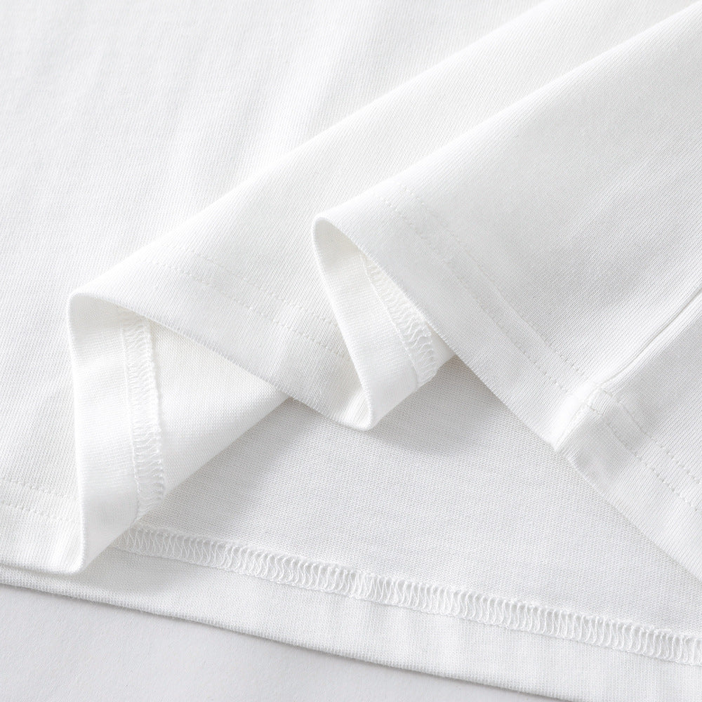 Sausage Dog Flocking Embroidery Short Sleeve T-Shirt Unisex INS Casual Loose Pure Cotton Top Summer Tee Street Fashion