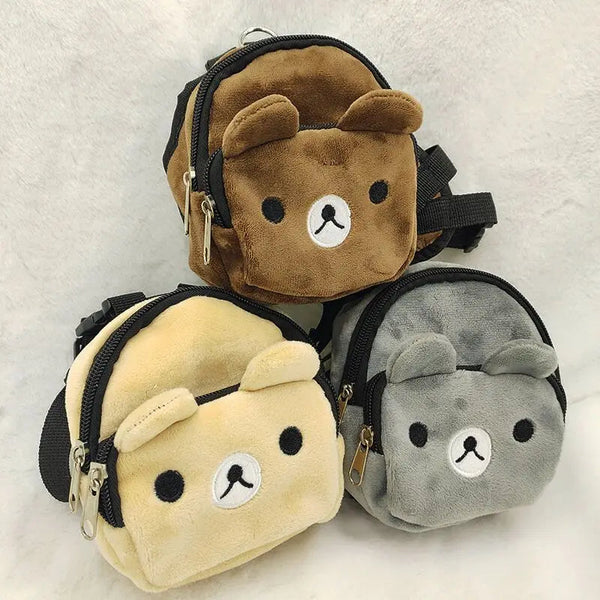 Pet Dog Backpack Durable Puppy Self Carry Backpack Adjustable Leash Cartoon Portable Harness Teddy Dog Outdoor Snack Bag