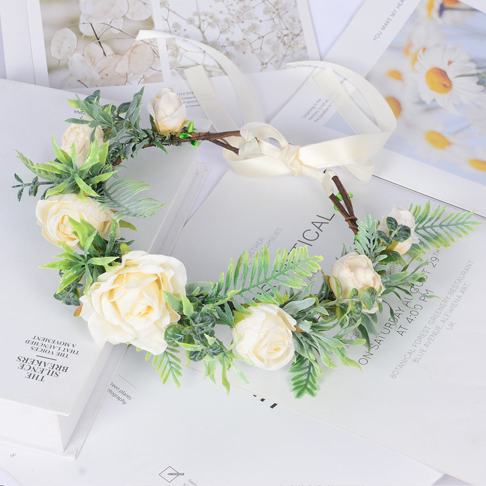 Vine wreath fake flower headdress Bohemian tourism vacation simulation flower crown