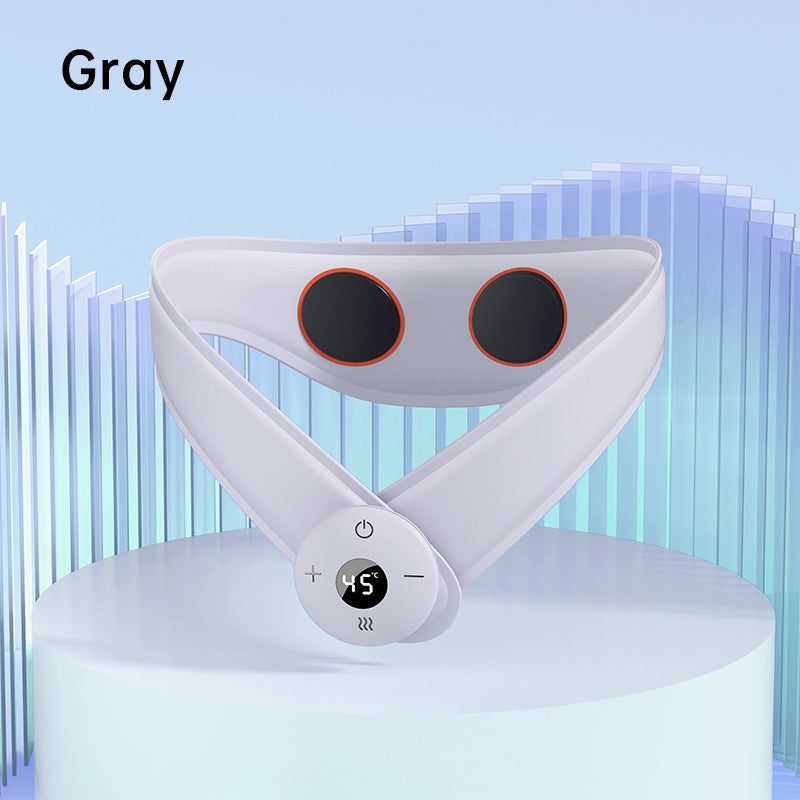 Neck Massager with Heat, Portable Neck Lymphatic Massager for Pain & Fatigue Relief