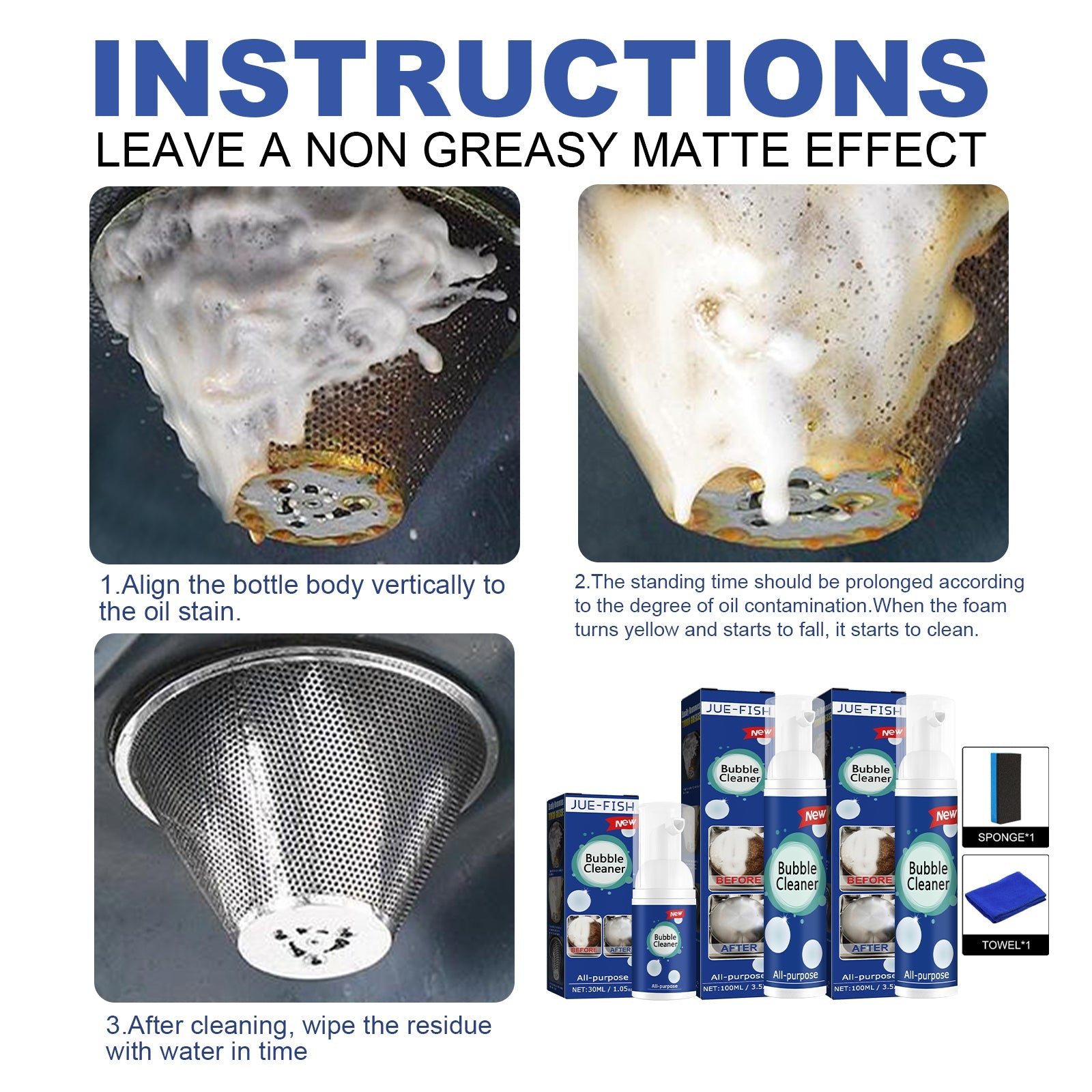 Oil Foam Cleaner Multi-Purpose Heavy Oil Foam Cleaner For Kitchen Stove Hood