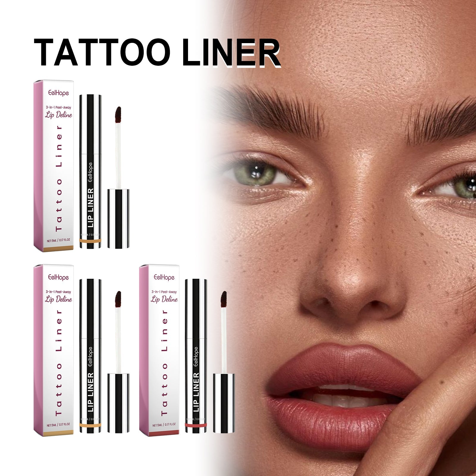 Tattoo Liner, Outline Lip Shape And Develop Lip Color Lasting Waterproof And Not Easy To Fade Peeling Lip Liner