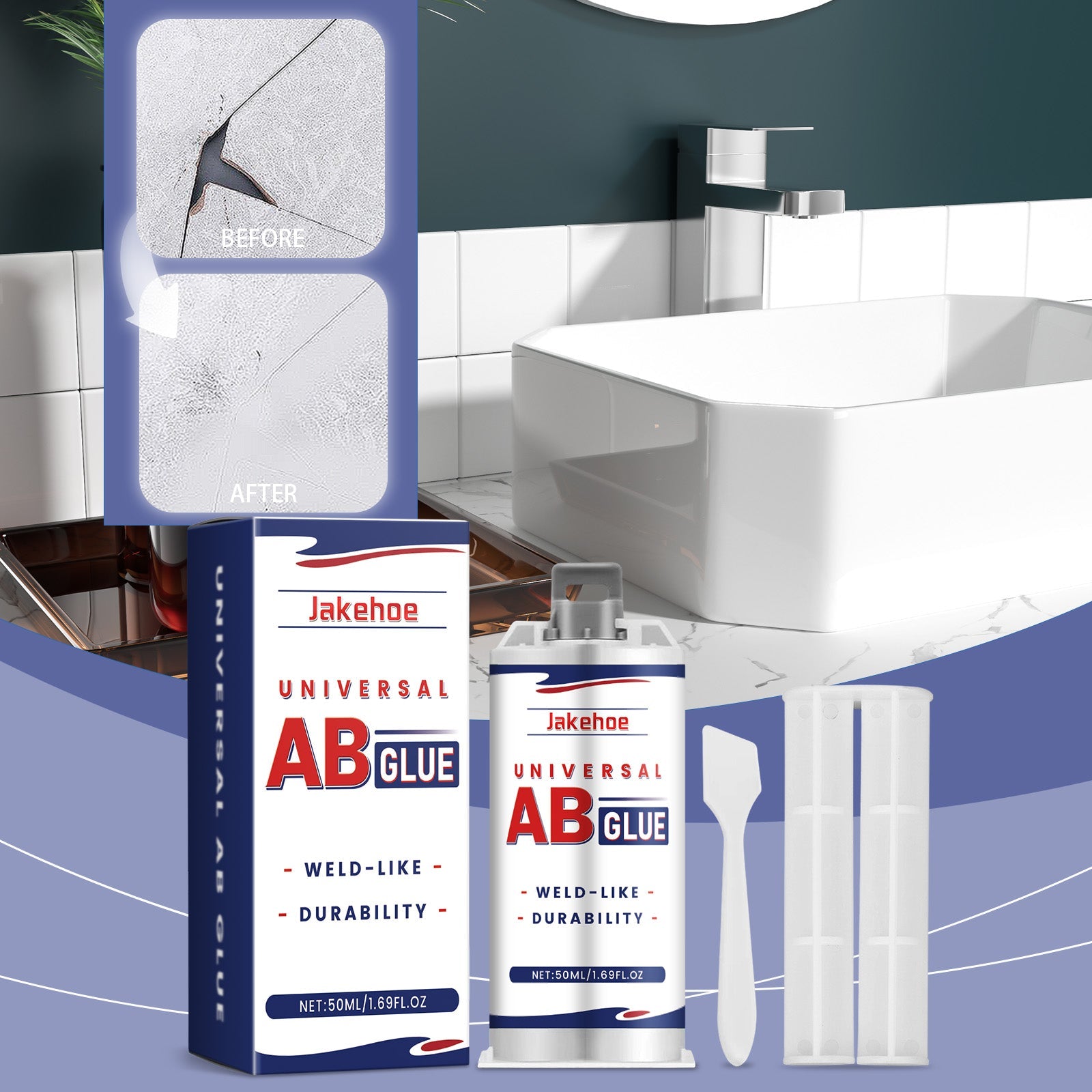 Repair Glue Pipe Surface Cracks Wall Tile Crevices Waterproof Adhesive Casting Glue Ab Adhesive Repair Agent