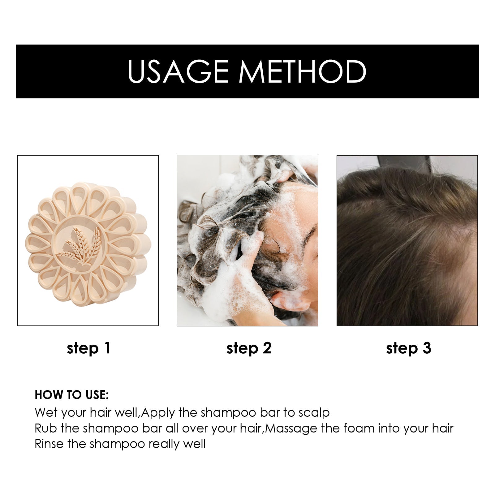 Rice Anti-Slip Shampoo Soap, Moisturizes Scalp Cleans Hair Repairs Damaged Hair And Strengthens Hair Shampoo Soap