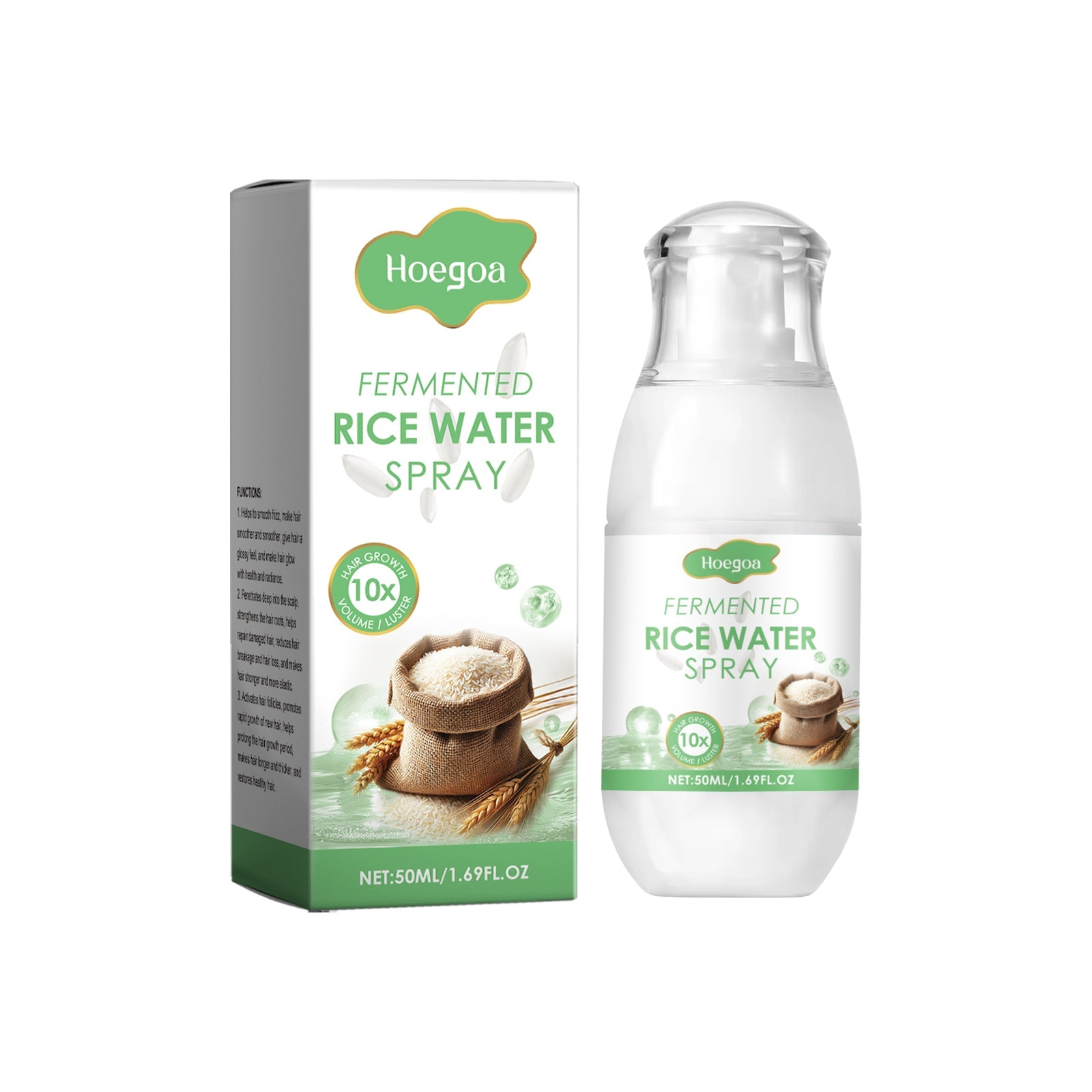 Herbal Rice Water Hair Treatment Spray Scalp Repair Nourishes Dry Hair And Fluffs And Softens Hair Spray