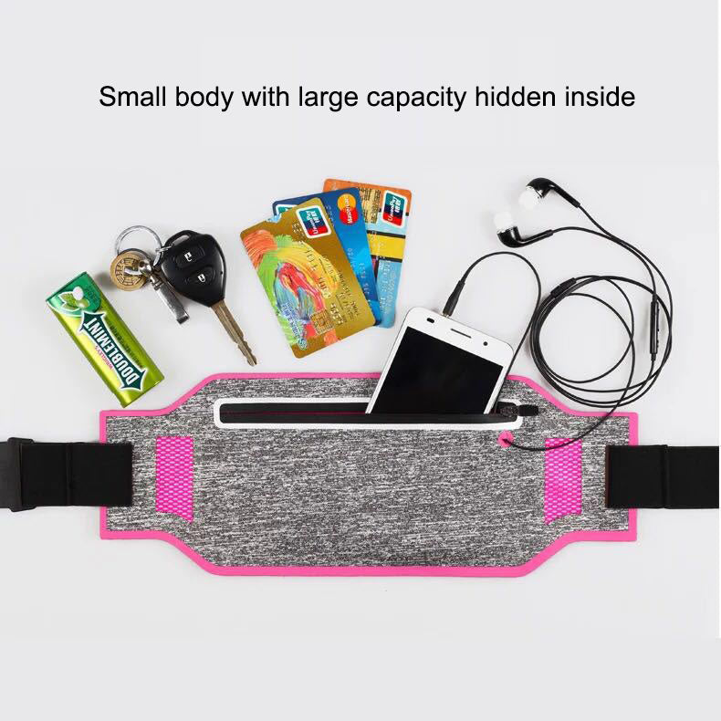Outdoor unisex sports running mobile waist bag, waterproof Lycra close fitting ultra-thin waist bag