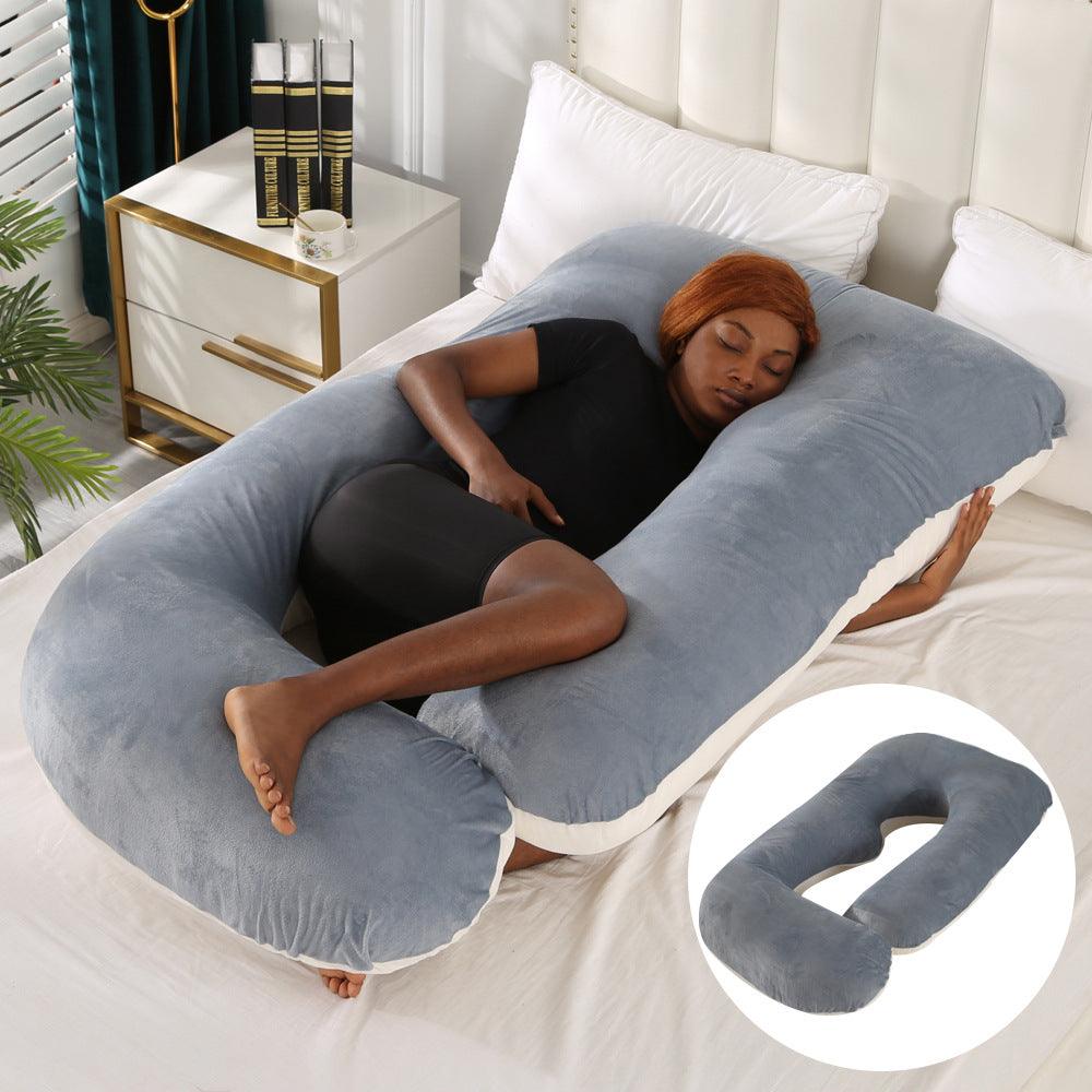 Pregnant women's pillow waist protection side sleeping slope pillow J-shaped pregnancy sleeping pillow