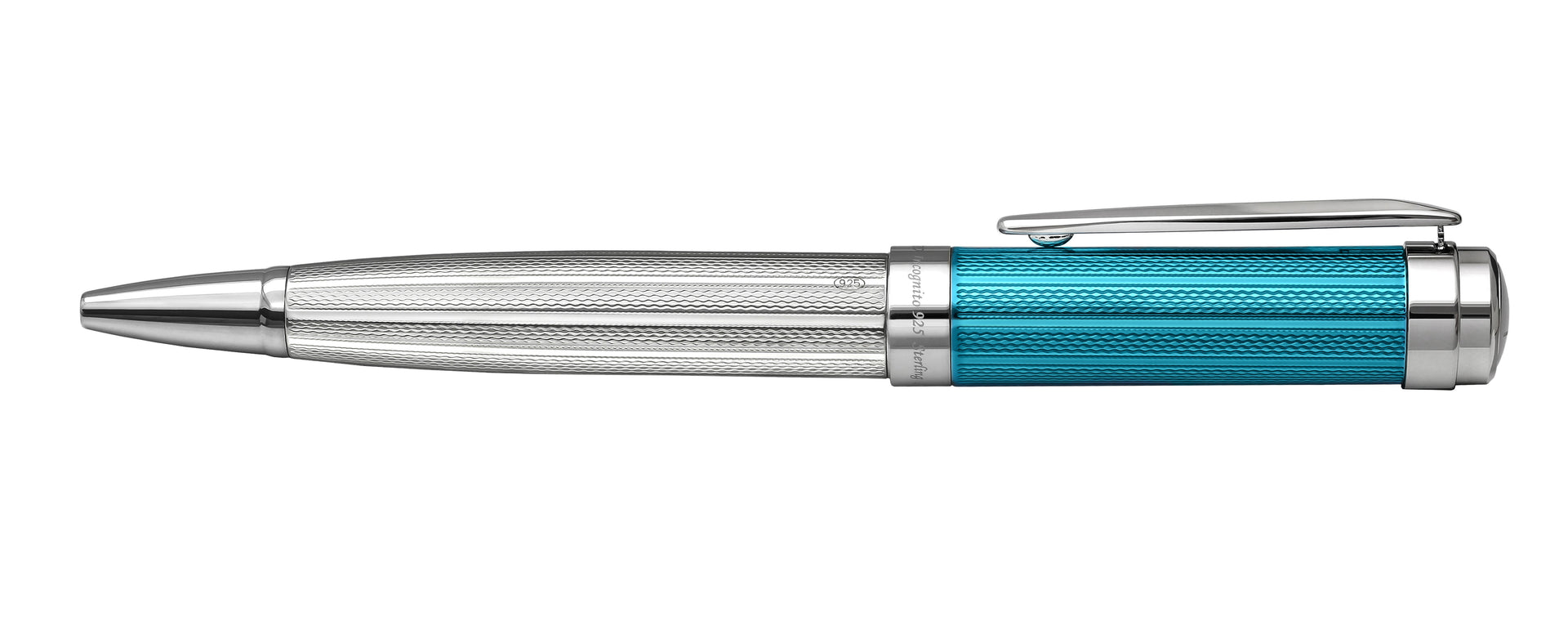 Incognito 925 Sterling Silver Ballpoint Pen - Azure Blue