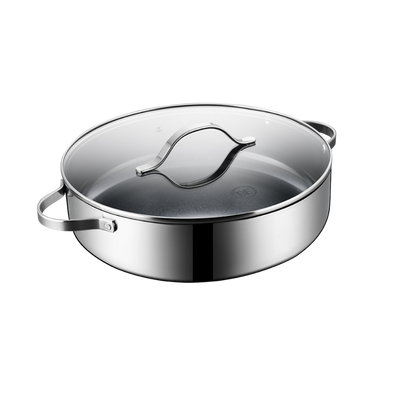 BE | LIVING Essential Series Stainless Steel Black Sauté Pan with Lid Ø 32 cm