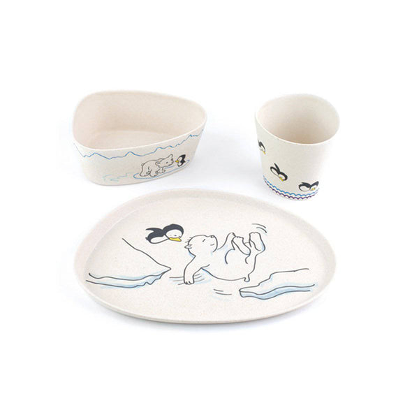 Polar Bear And Penguin -3pcs Kids Dinnerware Set