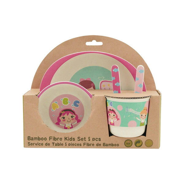 KIDS DINNER SET PINK GIRL