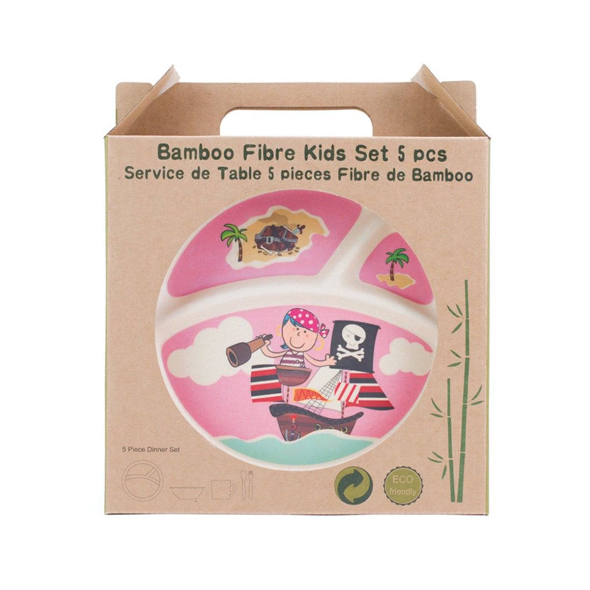 Pirate Pink -5pcs Kids Dinnerware Set