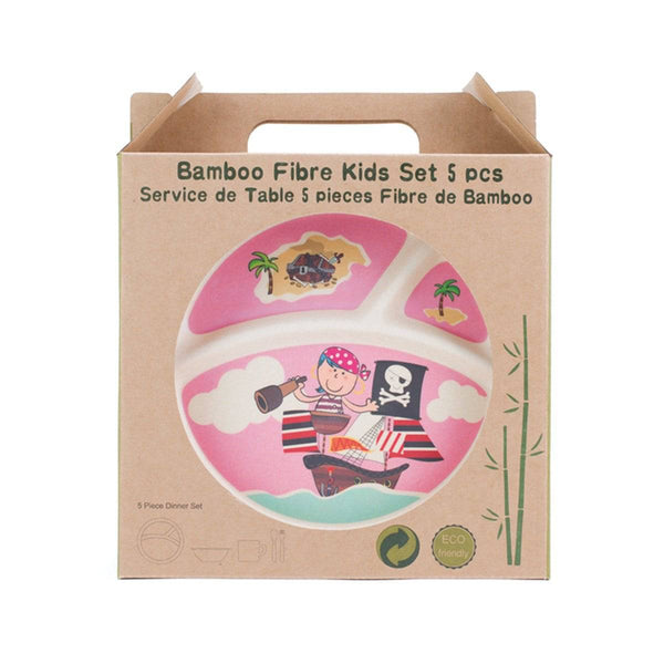 Pirate Pink -5pcs Kids Dinnerware Set