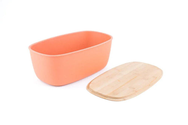 Bamboo fiber Large Bread Bin with Reversible lid -Peach Bin - Gifts for You 'n Me
