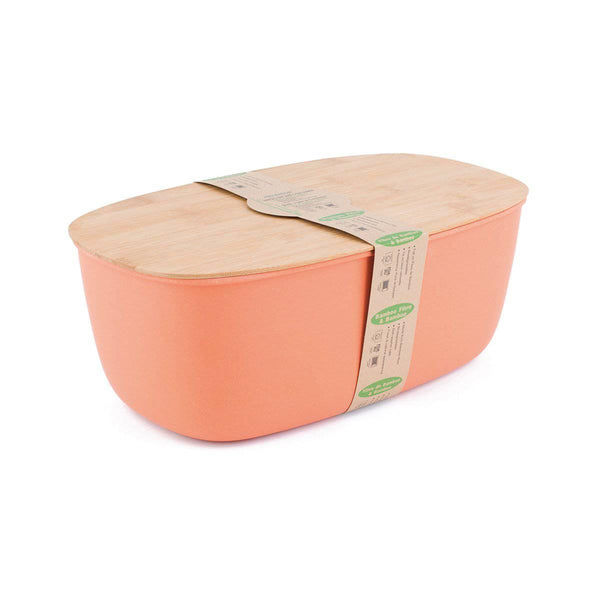 Bamboo fiber Large Bread Bin with Reversible lid -Peach Bin - Gifts for You 'n Me