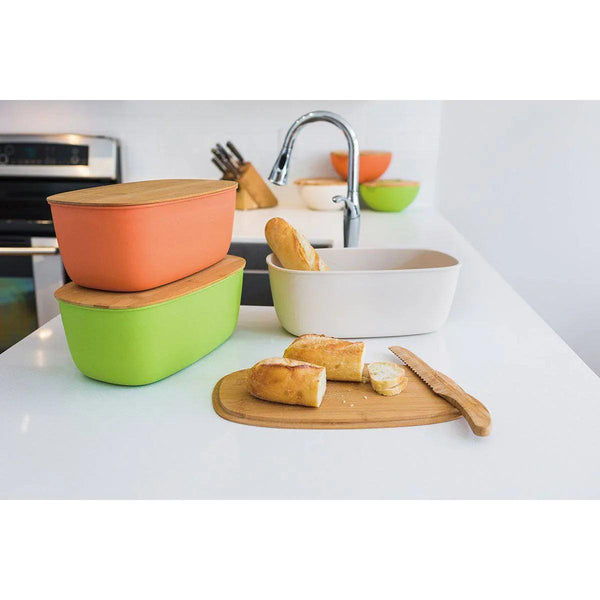 Bamboo fiber Large Bread Bin with Reversible lid -White Bin - Gifts for You 'n Me